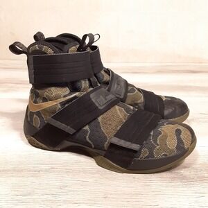 Nike Zoom Lebron James Soldier 10 Army Camo 9.5 Black/Green 844378-022